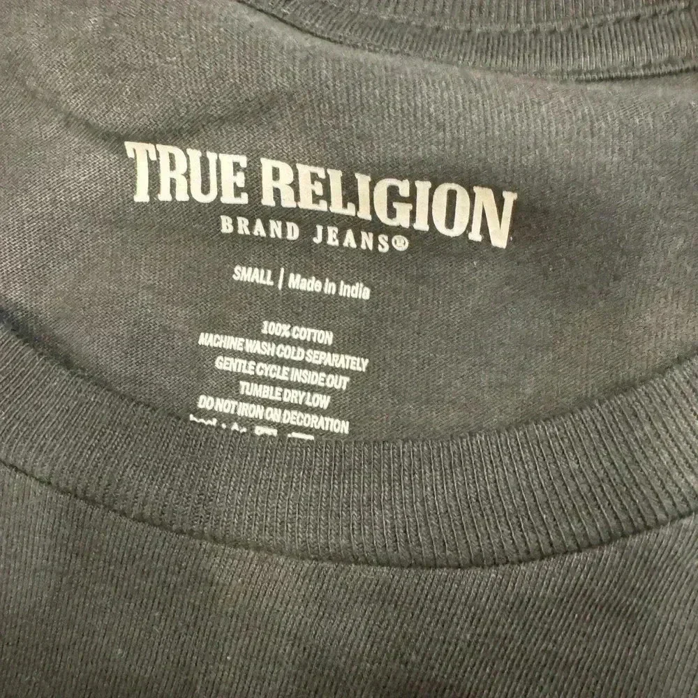 True religion long sleeve black sidebar tee shirt size small budha graphic